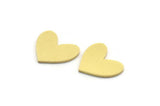 Brass Heart Blank, 12 Raw Brass Heart Blanks, Stamping Blanks (15x13x1mm) A6545