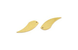 Brass Tooth Charm, 12 Raw Brass Tooth Shaped Charms With 1 Hole, Findings (25x9x0.80mm) A6689