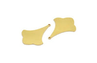 Brass Leaf Charm, 6 Raw Brass Ginkgo Leaf Charms With 1 Loop, Charm Pendants (33.5x24x0.80mm) A6691