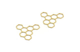 Brass Hexagon Charm, 6 Raw Brass Hexagon Shaped Charms, Earring Findings, Geometric Charms (28x27x0.80mm) A6695