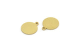 Brass Round Tag, 12 Raw Brass Round Charms With 1 Loop, Stamping Tag (14x12x1mm) A6670