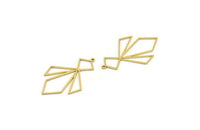 Brass Diamond Charm, 4 Raw Brass Diamond Shaped Charms With 1 Loop, Pendant Findings (42x26x0.80mm) A6688