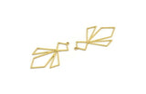 Brass Diamond Charm, 4 Raw Brass Diamond Shaped Charms With 1 Loop, Pendant Findings (42x26x0.80mm) A6688