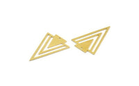 Brass Triangle Charm, 10 Raw Brass Triangle Charms With 1 Hole, Findings (31x21x0.60mm) A6666