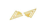 Brass Triangle Charm, 10 Raw Brass Triangle Charms With 1 Hole, Findings (31x21x0.60mm) A6666