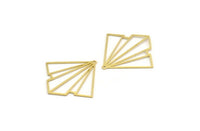 Brass Diamond Charm, 10 Raw Brass Diamond Shaped Charms With 1 Loop, Pendant Findings (38x37x0.60mm) A6655
