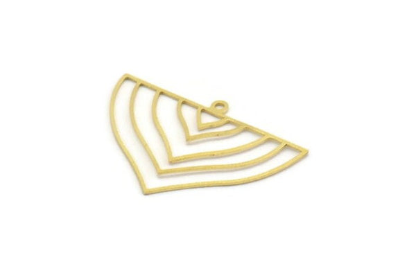 Brass Charm, 24 Raw Brass, Brass Pendants, Charm Pendants, V Shaped Charms, Brass V Shaped Charms With 1 Hole (23.5x34.5x0.60mm) A6652