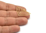 Brass Charm, 24 Raw Brass, Brass Pendants, Charm Pendants, V Shaped Charms, Brass V Shaped Charms With 1 Hole (23.5x34.5x0.60mm) A6652
