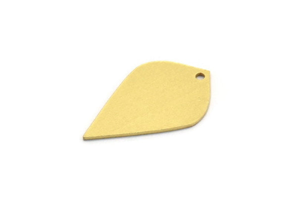 Brass Drop Charm, 12 Raw Brass Drop Charms With 1 Hole, Earrings, Findings (20x12x0.60mm) A6712