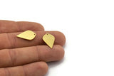 Brass Drop Charm, 12 Raw Brass Drop Charms With 1 Hole, Earrings, Findings (20x12x0.60mm) A6712