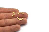 Brass Charm, 50 Raw Brass, Brass Pendants, Charm Pendants, U Shaped Charms, Brass Semi Circle Charms With 1 Hole (15x2x0.60mm) A6769