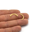 Brass Charm, 50 Raw Brass, Brass Pendants, Charm Pendants, U Shaped Charms, Brass Semi Circle Charms With 1 Hole (19x2x0.60mm) A6768