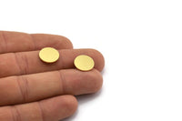 Brass Round Blank, 24 Raw Brass Round Shaped Blanks, Brass Findings, Stamping Blanks (13x0.80mm) A6772