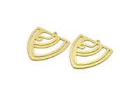 Brass Triangle Charm, 4 Raw Brass Triangle Shaped Charms With 1 Loop (29.5x27x0.60mm) A6746