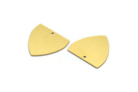 Brass Triangle Charm, 6 Raw Brass Triangle Shaped Charms With 1 Hole (19x19x0.60mm) A6729