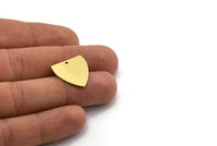 Brass Triangle Charm, 6 Raw Brass Triangle Shaped Charms With 1 Hole (19x19x0.60mm) A6729