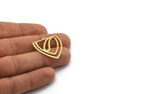 Brass Triangle Charm, 4 Raw Brass Triangle Shaped Charms With 1 Loop (28x27x0.60mm) A6737