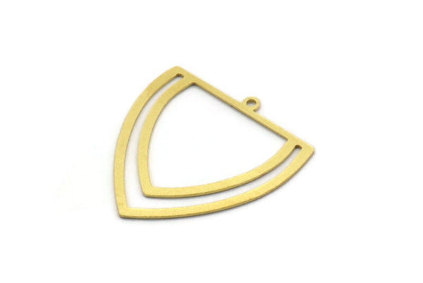 Brass Triangle Charm, 4 Raw Brass Triangle Shaped Charms With 1 Loop (29x27.5x0.60mm) A6739
