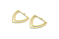 Brass Triangle Charm, 4 Raw Brass Triangle Shaped Charms With 1 Loop (29x27.5x0.60mm) A6739