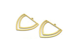 Brass Triangle Charm, 4 Raw Brass Triangle Shaped Charms With 1 Loop (29x27.5x0.60mm) A6739