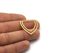 Brass Triangle Charm, 4 Raw Brass Triangle Shaped Charms With 1 Loop (29x27.5x0.60mm) A6739