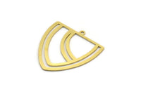 Brass Triangle Charm, 4 Raw Brass Triangle Shaped Charms With 1 Loop (28.5x27x0.60mm) A6753