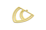 Brass Triangle Charm, 4 Raw Brass Triangle Shaped Charms With 1 Loop (28.5x27x0.60mm) A6753