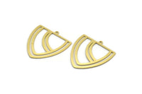 Brass Triangle Charm, 4 Raw Brass Triangle Shaped Charms With 1 Loop (28.5x27x0.60mm) A6753