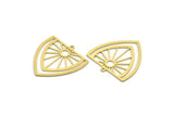 Brass Triangle Charm, 4 Raw Brass Sun Charms With 1 Loop, Findings (29x28x0.60mm) A6754