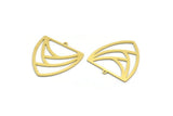 Brass Triangle Charm, 4 Raw Brass Triangle Shaped Charms With 1 Loop (28x26x0.60mm) A6740