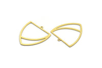 Brass Triangle Charm, 4 Raw Brass Triangle Shaped Charms With 1 Loop (28x26x0.60mm) A6724
