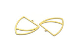 Brass Triangle Charm, 4 Raw Brass Triangle Shaped Charms With 1 Loop (28x26x0.60mm) A6724