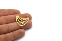 Brass Triangle Charm, 4 Raw Brass Triangle Shaped Charms With 2 Holes (27.5x26x0.60mm) A6752