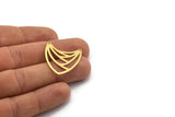 Brass Triangle Charm, 4 Raw Brass Triangle Shaped Charms With 2 Holes (27.5x26x0.60mm) A6752