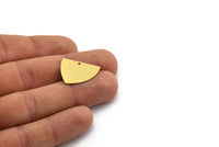 Brass Triangle Charm, 6 Raw Brass Triangle Shaped Charms With 1 Hole (18x22x0.60mm) A6715