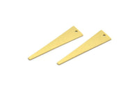 Brass Triangle Charm, 12 Raw Brass Triangle Shaped Charms With 1 Hole (31x8x0.60mm) A6714