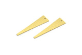 Brass Triangle Charm, 12 Raw Brass Triangle Shaped Charms With 1 Hole (31x8x0.60mm) A6714