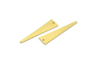 Brass Triangle Charm, 12 Raw Brass Triangle Shaped Charms With 1 Hole (31x8x0.60mm) A6714