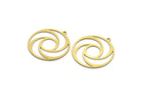 Brass Round Charm, 4 Raw Brass Round Shaped Charms With 1 Loop, Charm Pendants, Findings (28x26x0.60mm) A6760