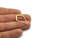 Brass Drop Charm, 6 Raw Brass Drop Charms With 1 Hole, Earrings, Findings (33x19.5x0.60mm) A6757