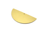 Semi Circle Charm, 4 Raw Brass Half Moon Charms With 1 Hole, Findings (18.5x38x0.60mm) A6728