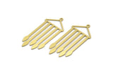 Brass Fringed Charm, 6 Raw Brass Fringe Shaped Charms With 1 Loop (42x18x0.60mm) A6727