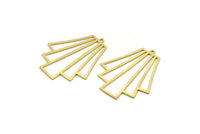 Brass Diamond Charm, 4 Raw Brass Diamond Shaped Charms With 1 Loop, Pendant Findings (35x29x0.60mm) A6771