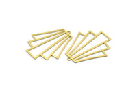 Brass Diamond Charm, 4 Raw Brass Diamond Shaped Charms With 1 Loop, Pendant Findings (35x29x0.60mm) A6771