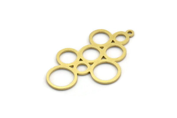 Brass Round Charm, 6 Raw Brass Circles Charms With 1 Loop, Charm Pendants, Findings (33.5x20x0.80mm) A6732