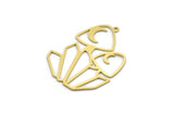 Brass Mushroom Charm, 4 Raw Brass Mushroom Charms With 1 Loop, Charm Pendants (37x29x0.60mm) A6745