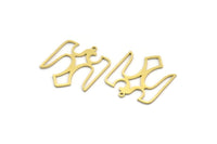 Brass Eagle Charm, 4 Raw Brass Eagle Shaped Charms With 1 Loop, Bird Charms, Findings (30x25x0.60mm) A6711