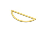 Brass Half Moon Charm, 12 Raw Brass Semi Circle Charm, Connectors, Findings (14x40x1mm) A6535