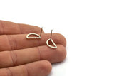 Gümüş Yarım Daire Küpe, 12 Antik Gümüş Kaplama Pirinç Yarım Ay Küpe Direği, Kolye Uçları, Bulgular (15x7,5x1,2 mm) E342