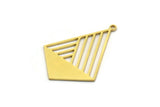 Brass Diamond Charm, 10 Raw Brass Diamond Shaped Charms With 1 Loop, Findings (33x24x0.60mm) SMP0001